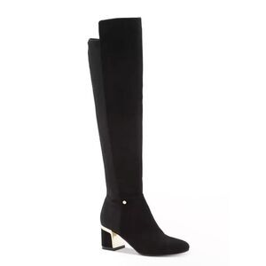 NWOT DKNY Black Suede Cora Tall Knee High Boot